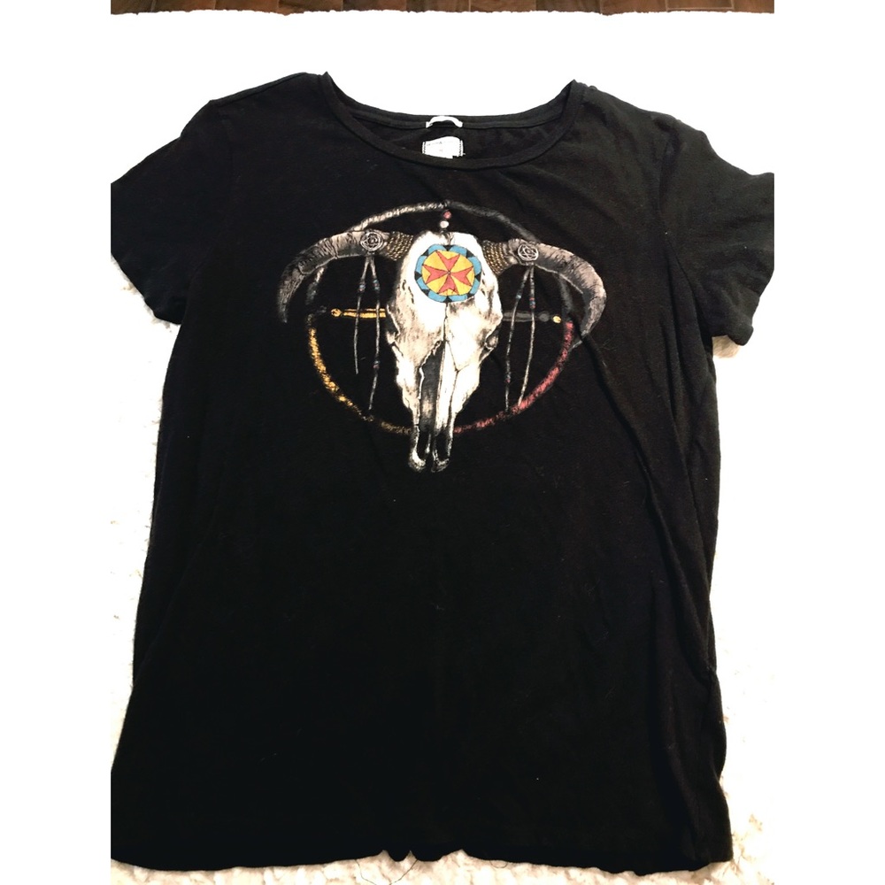 Women's Medium Ralph Lauren Black Skull Tee